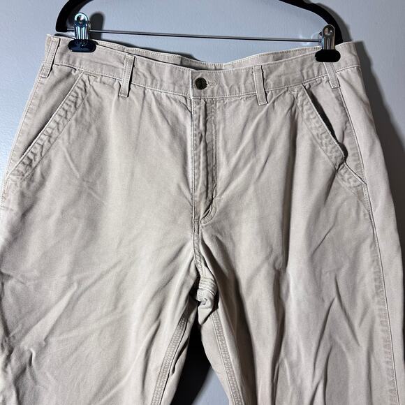 Carhartt Rugged Flex Canvas Work Pants 32x30 Tan Relaxed Fit Carpenter Utility - Picture 10 of 12